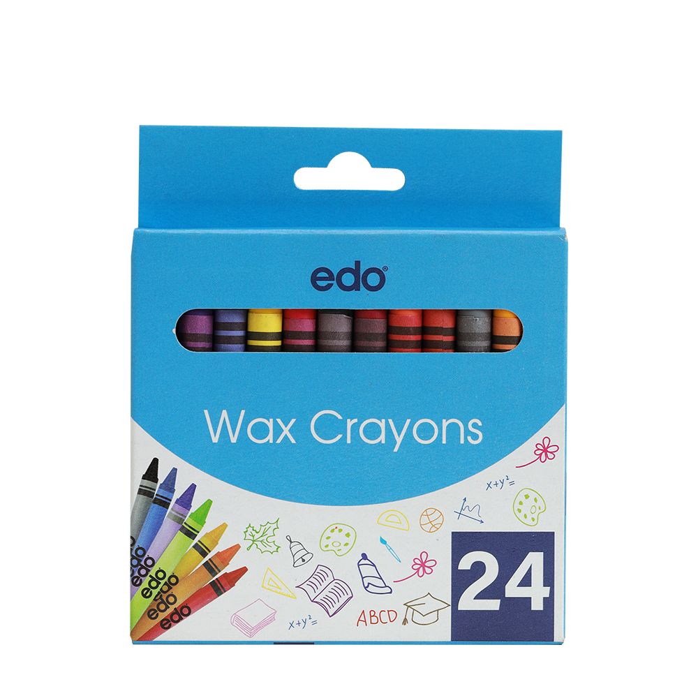 Edo Wax Crayons 8mm (12 In A Pack)2 Edo Wax Crayons 8mm (24 In A Pack) - Image 1