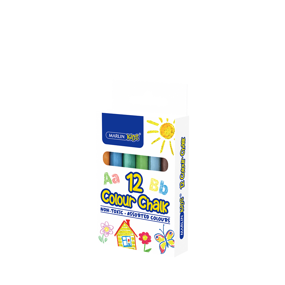 Marlin Kids Colour Chalk 12's – Assorted Colours Marlin Kids Colour Chalk 12's – Assorted Colours - Image 1