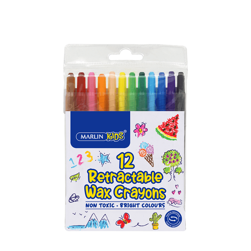 Marlin Kids Retractable Wax Crayons 12’s Marlin Kids Retractable Wax Crayons 12’s - Image 1