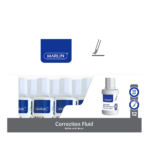 Marlin Office Essentials Correction Fluid Bottle 20ml with Brush (12 Pack) – Quick Dry
